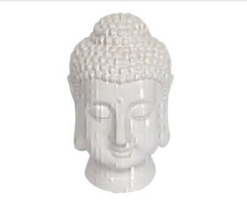 Zen inspired white ceramic Buddha ornament by Gisela Graham.  This iconic Buddha design would look equally at home in a modern or retro styled space.  Medium Size (LxWxD) 14.5cm x 24.5cm x 16cm.